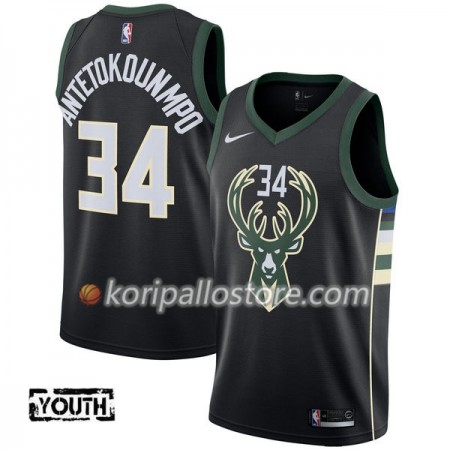 Milwaukee Bucks Giannis Antetokounm 34 Nike 2017-18 Musta Lasten Pelipaidat Swingman